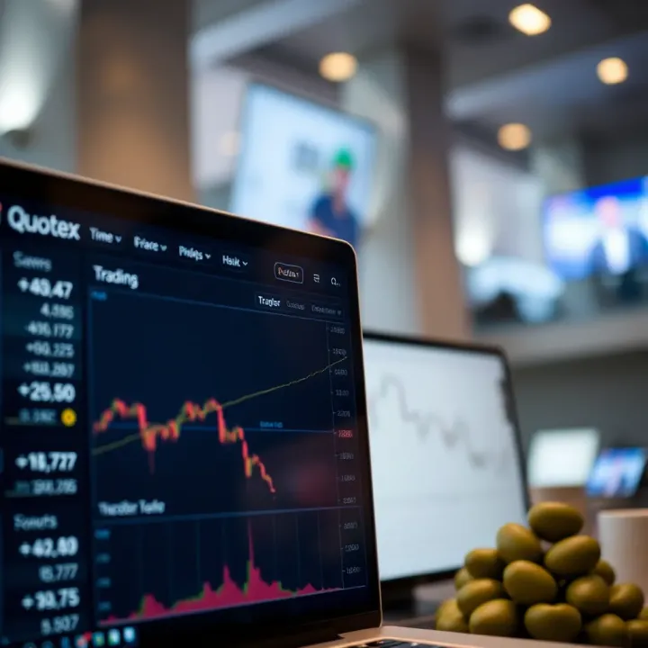 User interface of Quotex demo account displaying trading options and balance