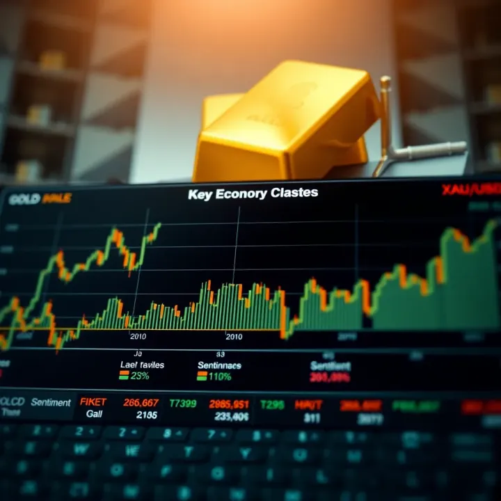 Chart illustrating key factors influencing gold prices including economic indicators and market sentiment